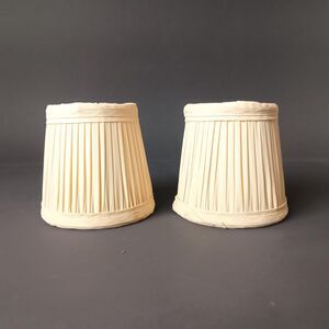Small Lamp Shade PAIR Tapered Gathered Clip On For E12 Base Candelabra Bulbs